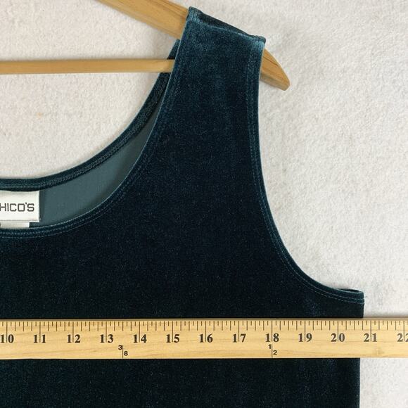 Womens Iridescent Velvet Tank Top US XL Green Stretch Whimsigoth‎ Witchy Layer - Picture 5 of 10